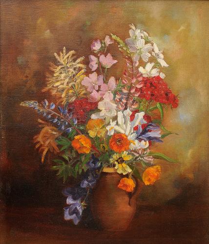 Herbaceous bouquet: oil painting by my mother.